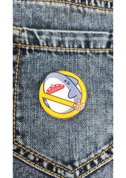 Kawaii Köpekbalıkları Giremez Rozet. Köpekbalığı Rozet, Pin, Kadın Broş, Çanta Süsü.