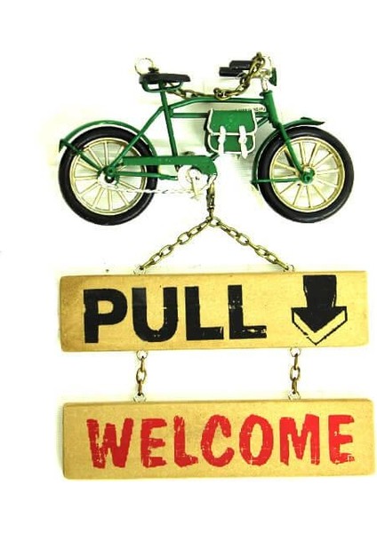 Dekoratif Metal Kapı Yazısı Bisiklet Vintage Dekoratif Hediyelik