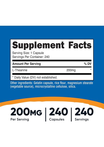 cost L-Theanine Brain & Cognitive Double Strength 200MG 240 Caps fiyatları