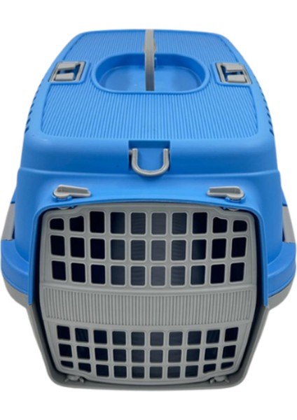 Mavi Kedi ve Köpek Taşıma Çantası, Tasma Hediyeli, 48X31X31 cm