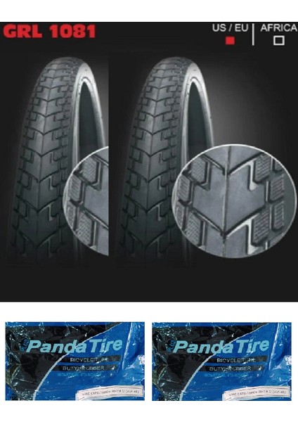28/29 Jant 28X1.75 29X1.75 (700X45) (47-622) 1 mm Zırhlı 1081 Bisiklet Dış Lastiği x 2 Adet + Plus Panda Iç Lastik Seti
