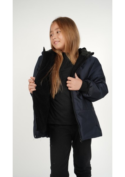 Kız Çocuk Su ve Rüzgar Geçirmez Içi Wersoftlu Kapüşonlu Mont fırsatları