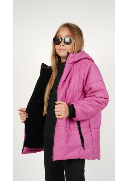 Kız Çocuk Su ve Rüzgar Geçirmez Içi Wersoftlu Kapüşonlu Mont modelleri