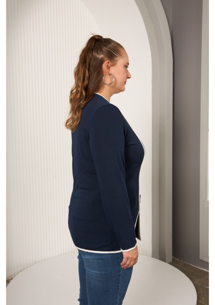 Büyük Beden Kontrast Biye Detaylı Asimetrik Bluz fiyatları