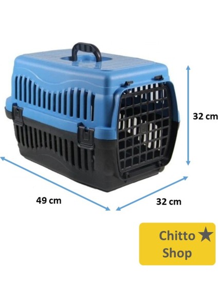 Mavi Plastik Evcil Hayvan Taşıma Çantası, Hafif ve Pratik Kullanım Sağlar.