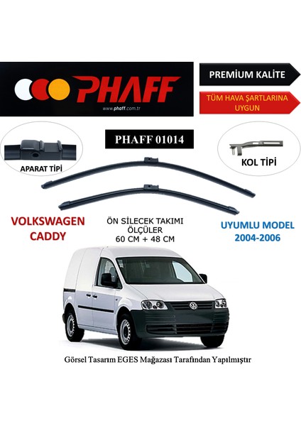 Volkswagen Caddy 3 (2004-2006) Ön Silecek Süpürgesi 600MM + 480MM