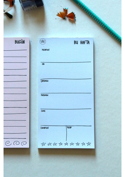 Mini Planners 3'lü Set | 9X18 cm | 5 Farklı Renk Seçeneği | Bugün, Bu Hafta, Alışveriş Listesi fırsatları