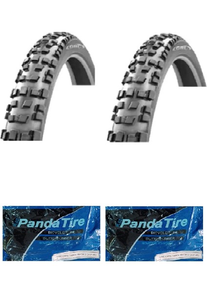 20 Jant 20X2.35 (58-406) 1 mm Zırhlı Kalın Tırnak 2221 Bisiklet Dış Lastiği x 2 Adet + Plus Panda Iç Lastik Seti