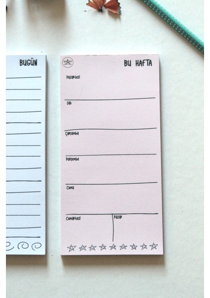 Mini Planners 3'lü Set | 9X18 cm | 5 Farklı Renk Seçeneği | Bugün, Bu Hafta, Alışveriş Listesi indirimleri
