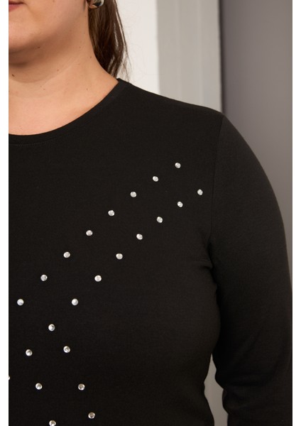 Büyük Beden Geometrik Taşlı Bluz fırsatları