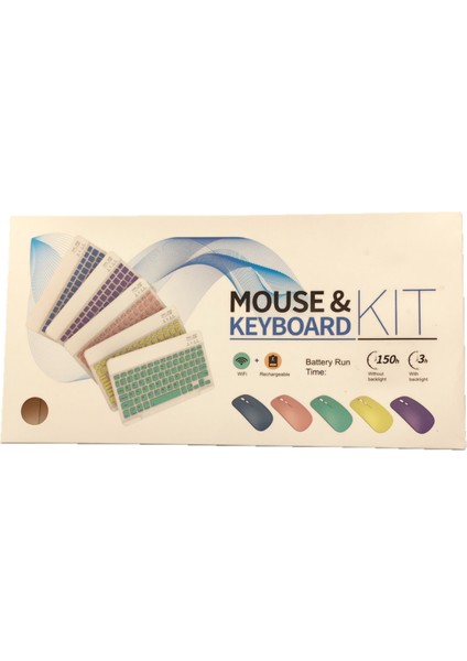 Kablosuz Klavye Mouse Set Tablet Laptop Okul Veya Oyuncu Için