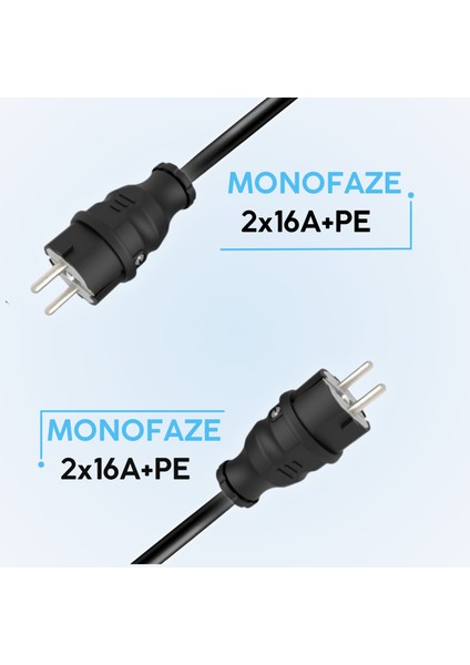 Karavan Elektrik Girişi Uzatma Kablosu 20 Metre 2x16A Fiş - 2x16A Fiş fiyatları