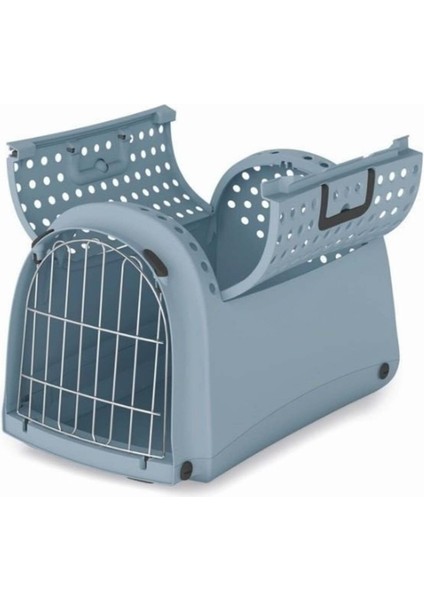 Mavi Üstü Açılır Köpek Taşıma Çantası 50X32X34.5 cm