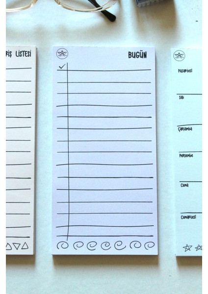 Mini Planners 3'lü Set | 9X18 cm | 5 Farklı Renk Seçeneği | Bugün, Bu Hafta, Alışveriş Listesi indirimleri