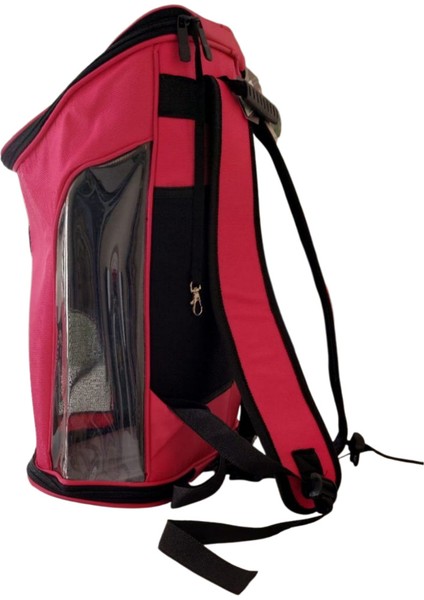 Şeffaf Desenli Kırmızı Evcil Hayvan Sırt Çantası Orta Boy fiyatları