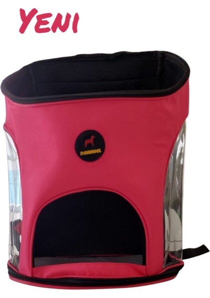 Şeffaf Desenli Kırmızı Evcil Hayvan Sırt Çantası Orta Boy fırsatları