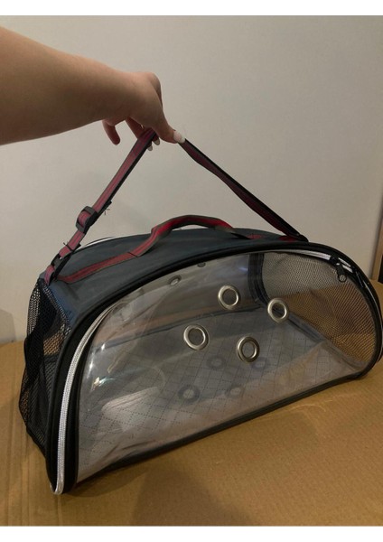 Gri Evcil Hayvan Taşıma Çantası, Rahat ve Şık Tasarım