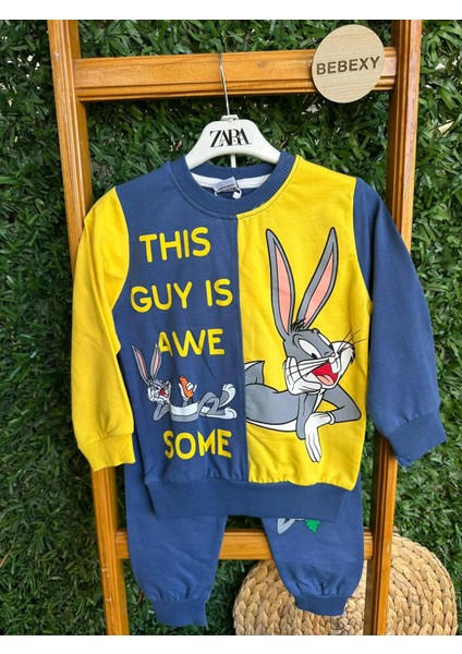 Bugs Bunny Sarı-Lacibert Alt Üst Takım 83/