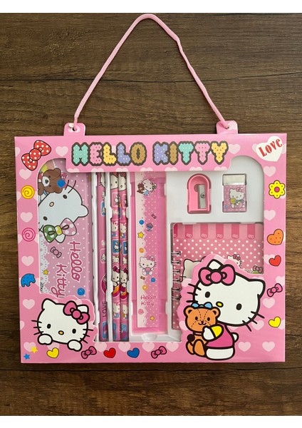 Kırtasiye Okul Seti Kuromi Hello Kitty Kalemlik Cetvel Not Defteri 3 Kalem Silgi Kalemtıraş Set