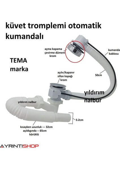 Küvet Tromplemi Kapağı Kumanda Volanı Otomatik Küvet Jakuzi Kapağı fırsatları