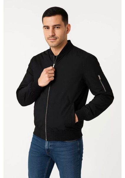 Erkek Bomber Mont Ceket – Fermuarlı, Kapitone Içi Astarlı, Su Itici Kumaş, Regular Fit, Uzun Kollu, Yandan Cepli, Bahar & Kış Rahat Günlük Stil modelleri