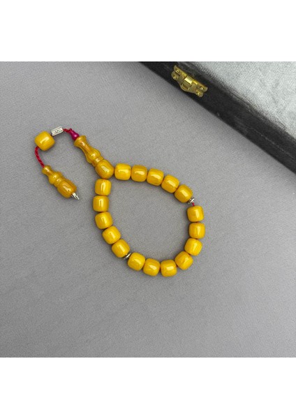 Zeyzun Usta Işçilikli Tam Bilek Boy Yoğun Dik Hareli Efe Maskot Sıkma Kehribar Tespih