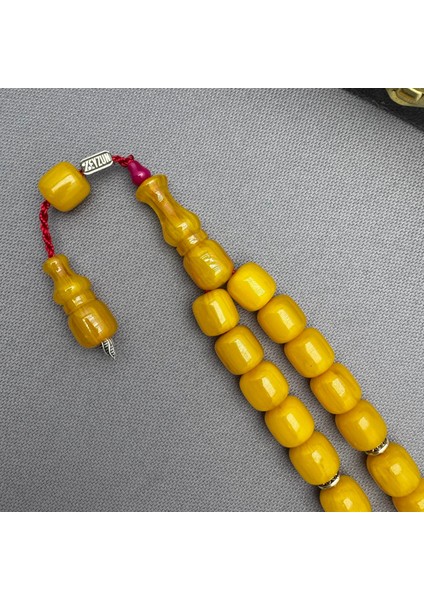 Zeyzun Usta Işçilikli Tam Bilek Boy Yoğun Dik Hareli Efe Maskot Sıkma Kehribar Tespih fiyatları