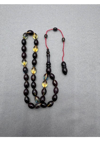 Şeffaf Hareli Usta Işçilikli 8X11MM Sıkma Kehribar Tespih fırsatları