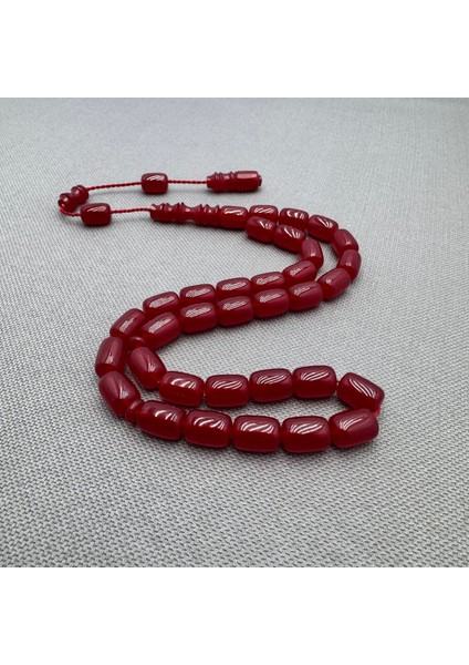 Usta Işçilikli Kırmızı Kapsül Kesim Sıkma Kehribar Tespih fiyatları