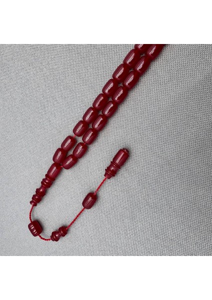 Usta Işçilikli Kırmızı Kapsül Kesim Sıkma Kehribar Tespih modelleri