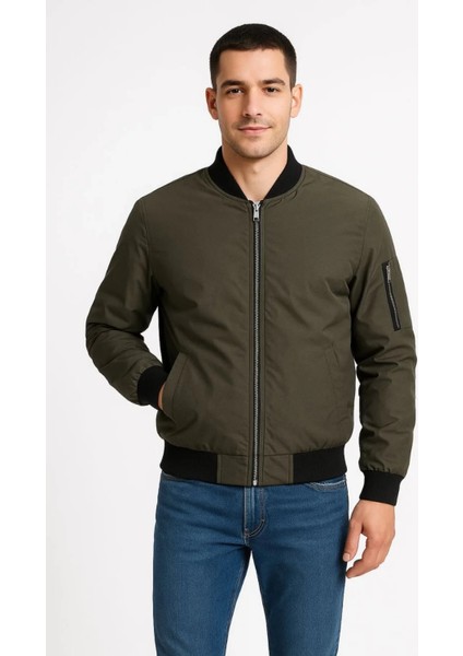 Erkek Bomber Mont Ceket – Fermuarlı, Kapitone Içi Astarlı, Su Itici Kumaş, Regular Fit, Uzun Kollu, Yandan Cepli, Bahar & Kış Rahat Günlük Stil indirimleri