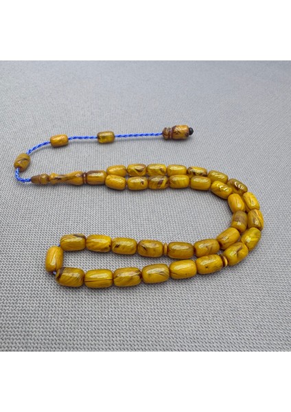 Usta Işçilikli Yoğun Hareli Tertemiz Sıkma Kehribar Tespih