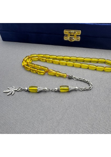 Alpaka Püsküllü Açık Sarı Özel Döküm Kapsül Model Sıkma Kehribar Tespih fiyatları