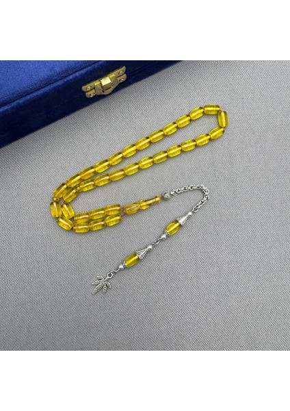 Alpaka Püsküllü Açık Sarı Özel Döküm Kapsül Model Sıkma Kehribar Tespih modelleri