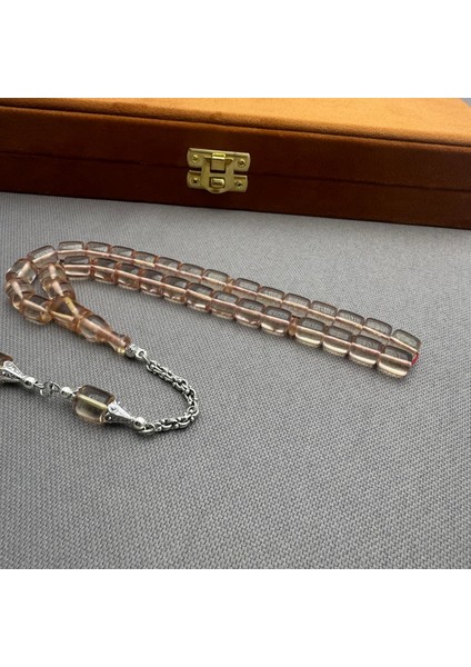 Alpaka Püsküllü Şeffaf Kapsül Kesim Sıkma Kehribar Tespih modelleri