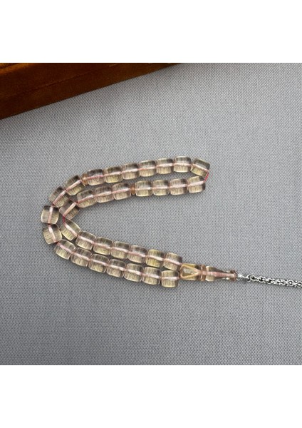 Alpaka Püsküllü Şeffaf Kapsül Kesim Sıkma Kehribar Tespih indirimleri