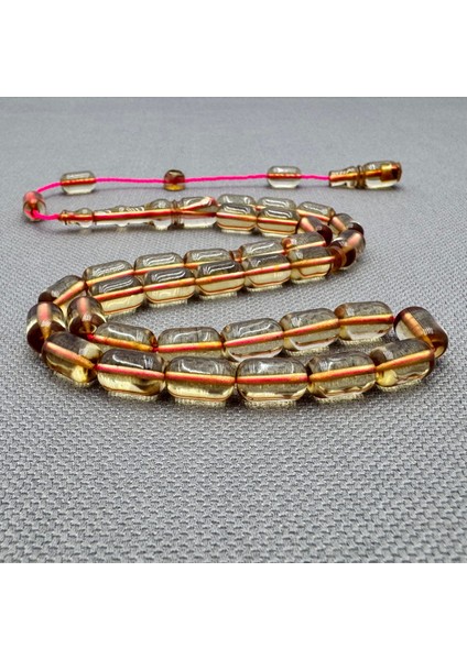 Erkan Çubukçu Usta Işçilikli Şeffaf Sıkma Kehribar Tespih indirimleri