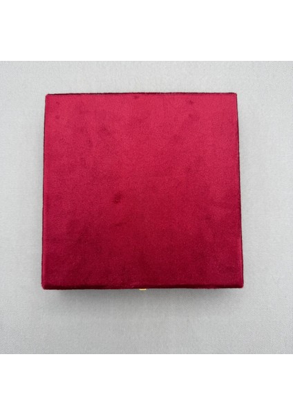 Özel Kare Kırmızı Kadife Tespih Kutusu