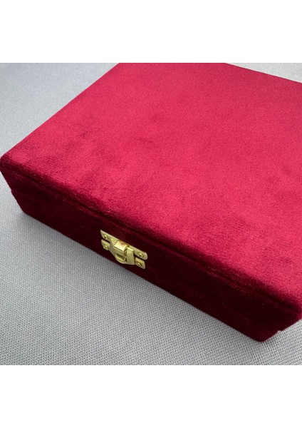 Özel Kare Kırmızı Kadife Tespih Kutusu fiyatları