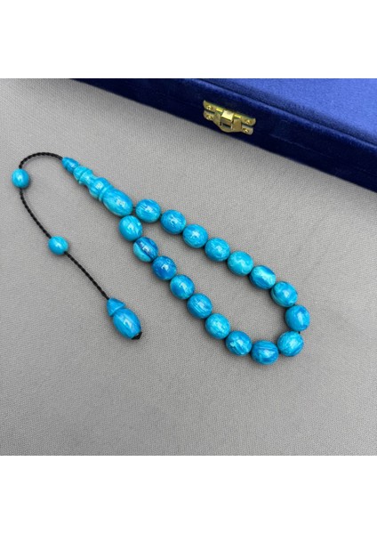 Sistemli Yoğun Hare Desenli Turkuaz Efe Maskot Tespih