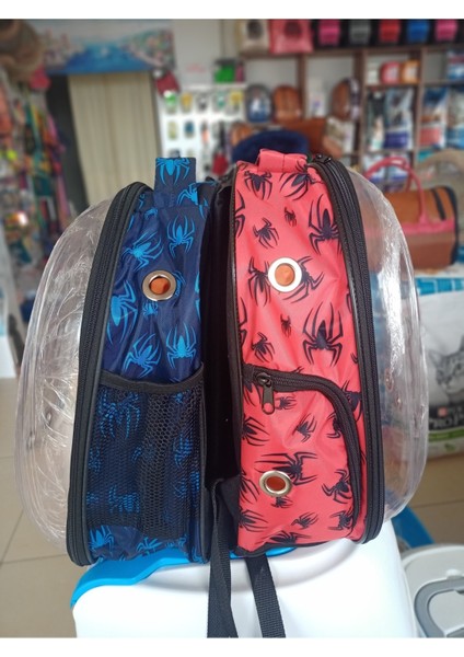 Mavi Şeffaf Taşıma Çantası Kedi ve Köpek Için Sırt Çantası