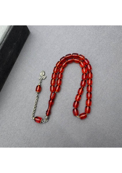 Alpaka Püsküllü Kırmızı Sıkma Kehribar Tespih fırsatları