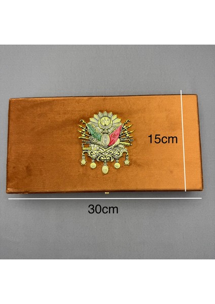 Büyük Boy Kahverengi Osmanlı Tuğralı Büyük Boy Kadife Tespih Kutusu fiyatları