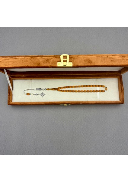 Babalar Günü Özel 925 Ayar Gümüş Püsküllü Bilek Boy Bal Rengi Sıkma Kehribar Tespih fiyatları