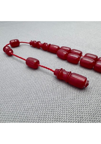 Usta Işçilikli Kırmızı Kapsül Kesim Sıkma Kehribar Tespih fırsatları