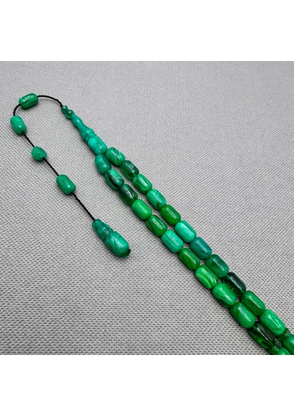 Erkan Çubukçu Usta Işçilikli Yeşil Hareli Sıkma Kehribar Tespiih indirimleri