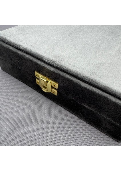 Özel Kare Gri Kadife Tespih Kutusu fiyatları