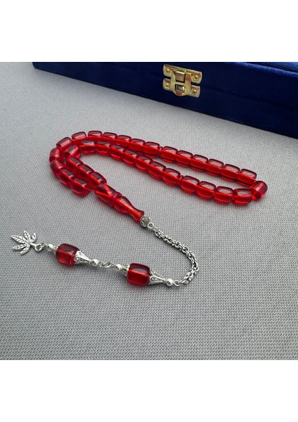 Alpaka Püsküllü Kırmızı Kapsül Model Sıkma Kehribar Tespih fiyatları