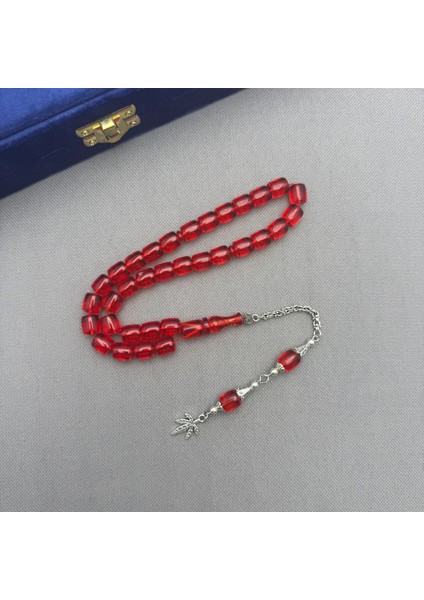 Alpaka Püsküllü Kırmızı Kapsül Model Sıkma Kehribar Tespih modelleri