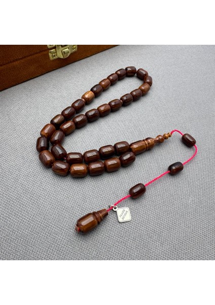 Faaris Beydun Usta Işçilikli Kahverengi Hareli Eski Çubuk Malzeme Sıkma Kehribar